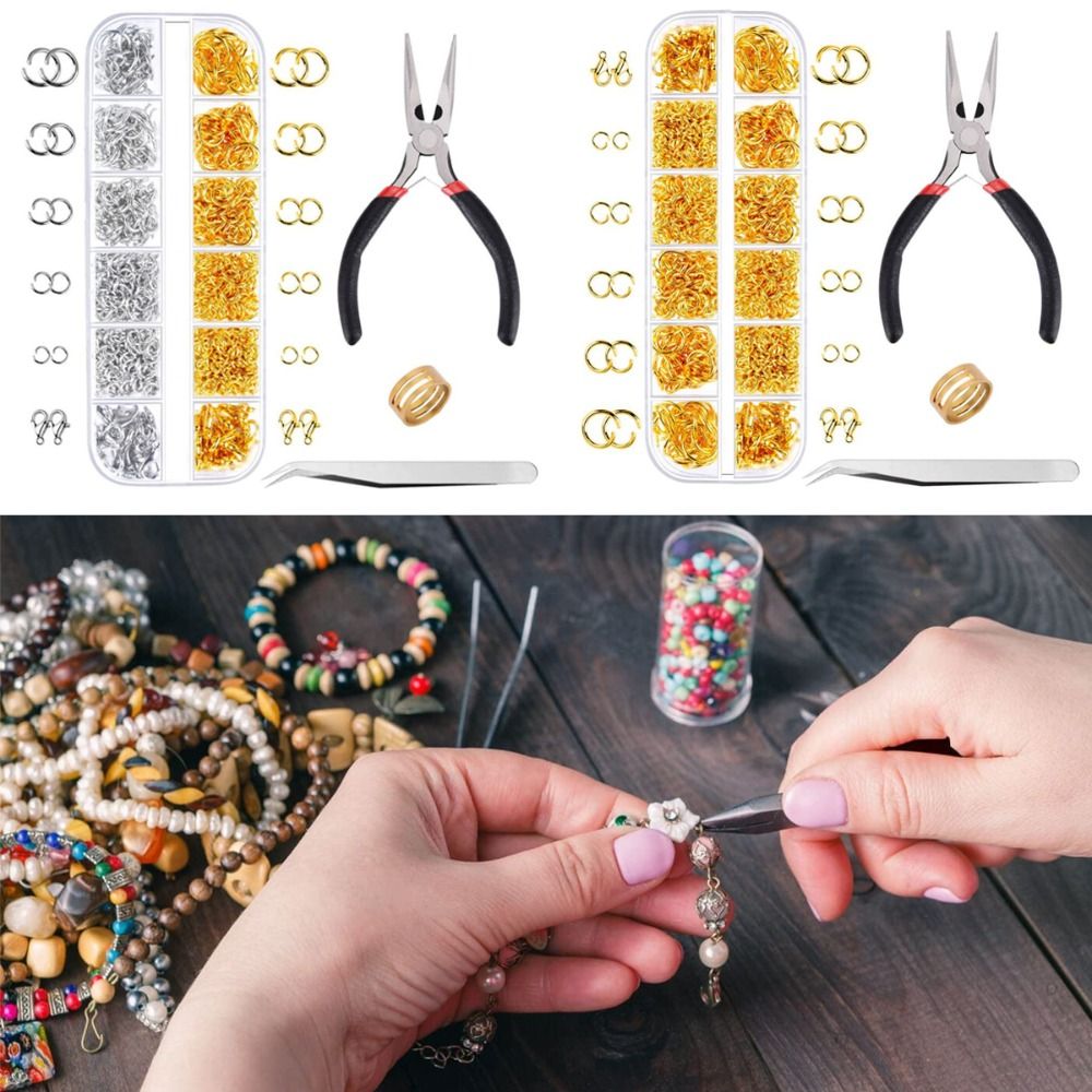 Jewelry Making Pliers - 1200pcs 4-10mm Gold Silver Open Jump