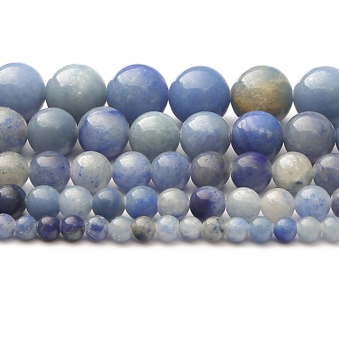 Jewelry Making With Stones - Natural Blue Aquamarin Stone Round Loose