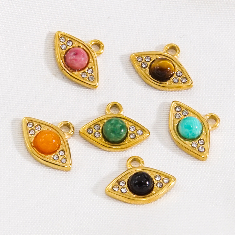 Jewelry Making With Stones - 3Pcs Natural Stone Beads Eye Style
