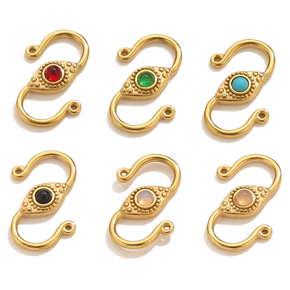 Jewelry Making With Stones - 6pcs Stainless Steel Natural Stone S-type