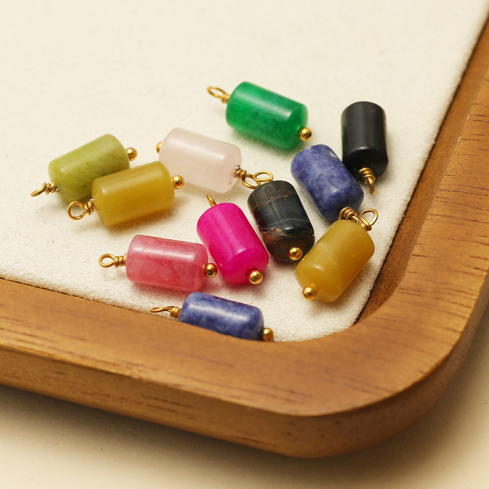Jewelry Making With Stones - 10pcs Stainless Steel Natural Stone Charms
