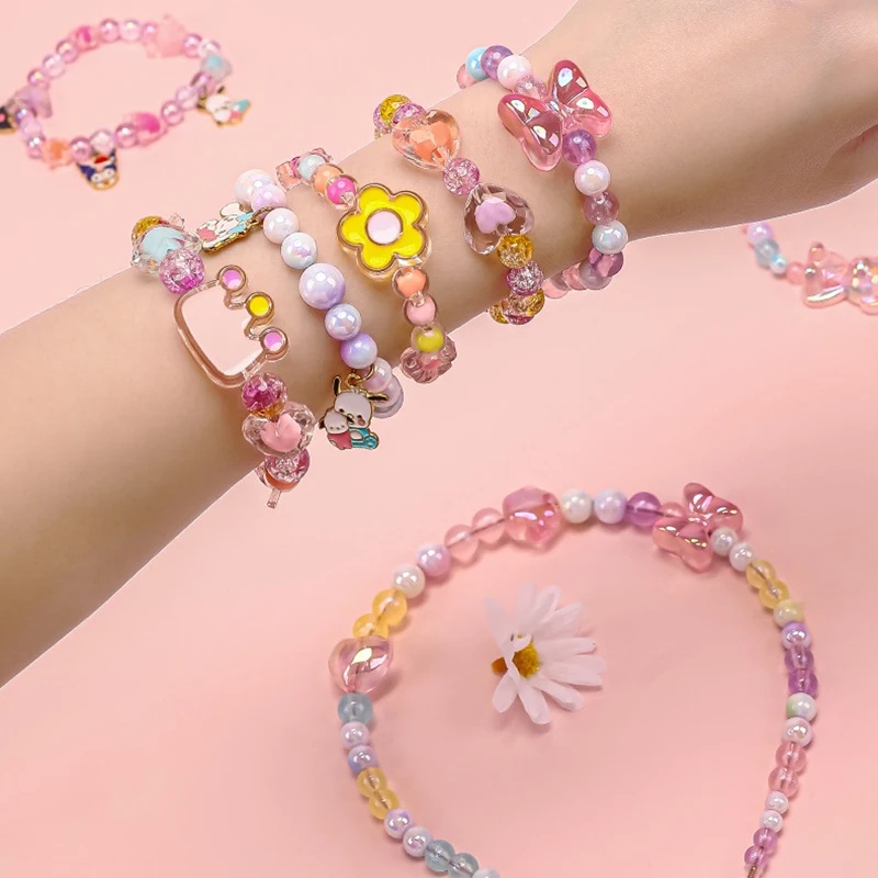 174pcs/Box Heart Acrylic Beads - Jewelry Making Kits For Kids のレビューと価格