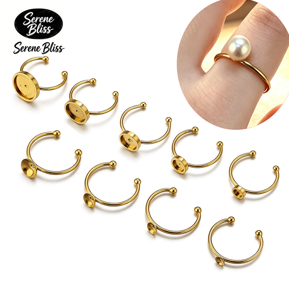 10pcs Stainless Steel Round Ad - Jewelry Making With Stones のレビューと価格