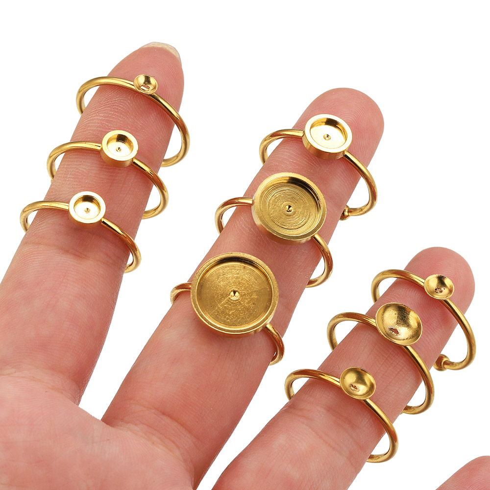 10pcs Stainless Steel Round Ad - Jewelry Making With Stones のレビューと価格
