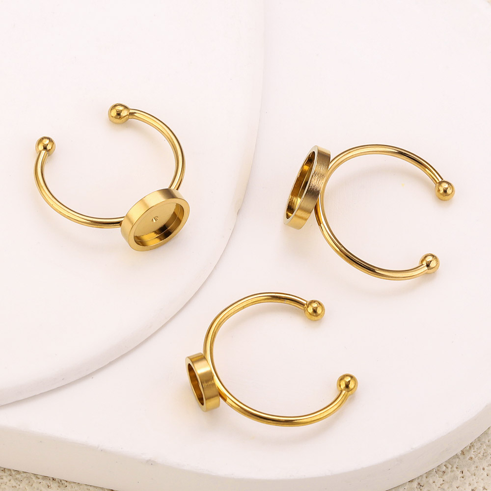 10pcs Stainless Steel Round Ad - Jewelry Making With Stones のレビューと価格