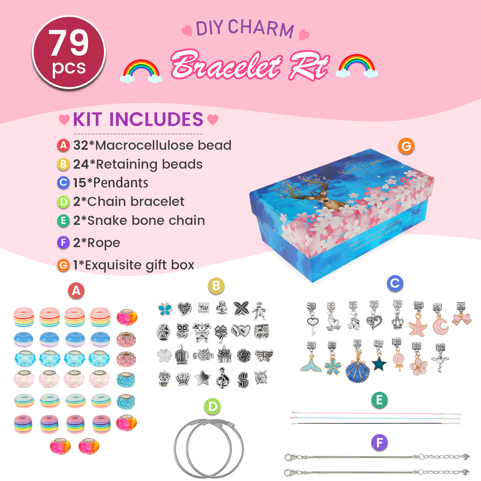 78Pcs Bracelet Making Kit Char - Jewelry Making Kits For Kids のレビューと価格