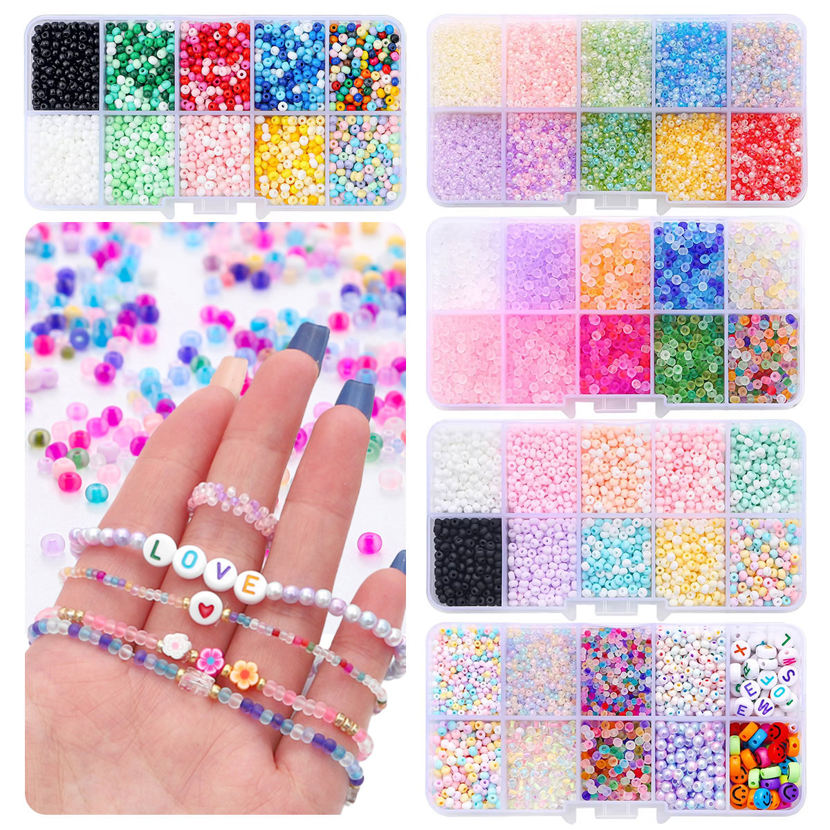 2mm 3mm Glass Seed Beads Kit w - Jewelry Making Box のレビューと価格