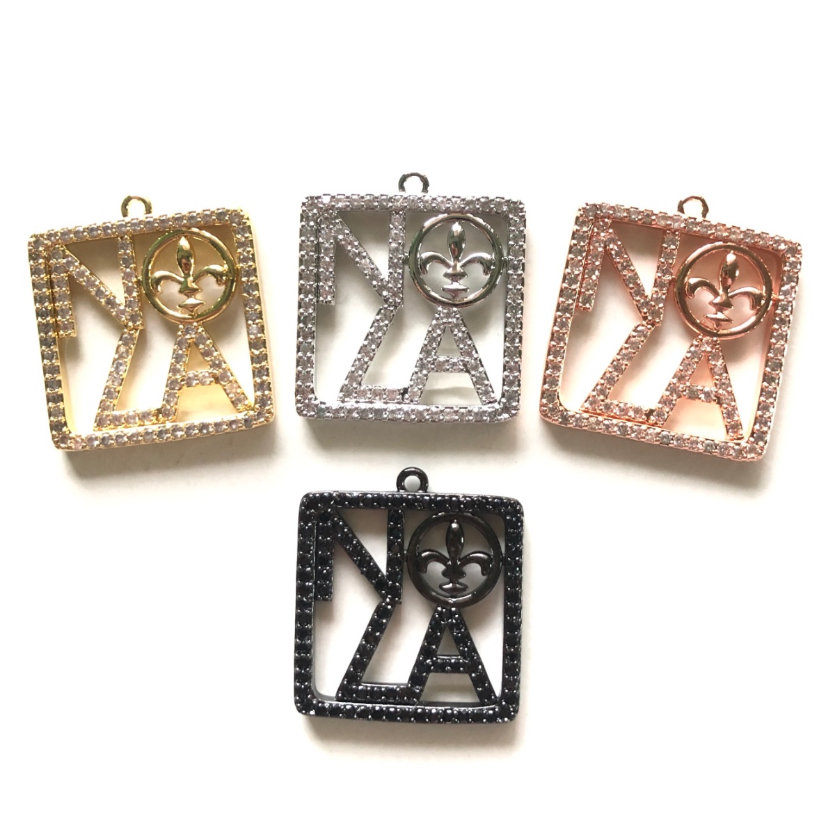 5pcs Zirconia Pave NOLA Fleur  - Jewelry Making New Orleans のレビューと価格