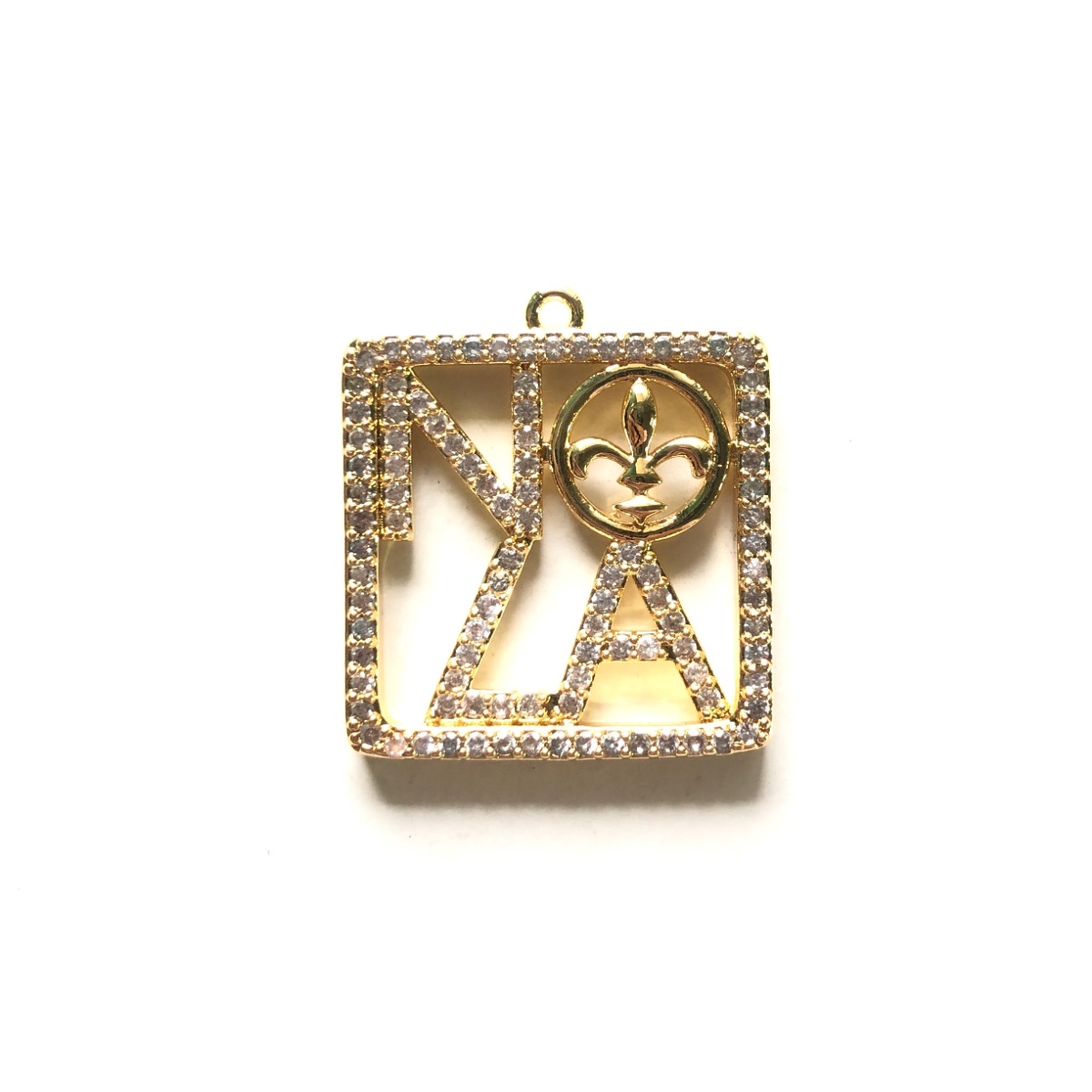 5pcs Zirconia Pave NOLA Fleur  - Jewelry Making New Orleans のレビューと価格