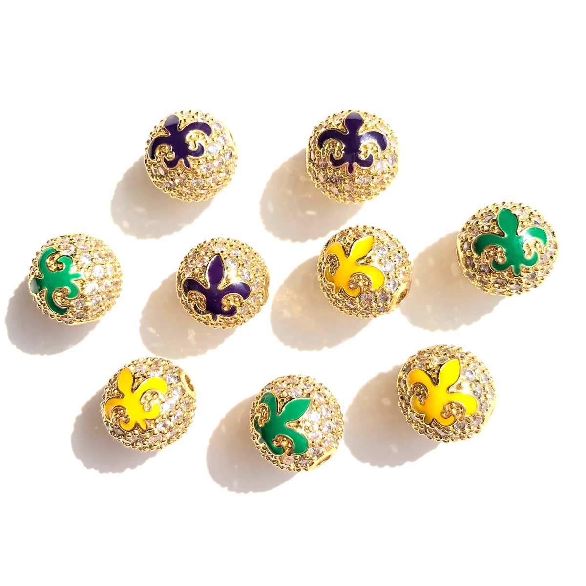 9pcs Green Yellow Purple New O - Jewelry Making New Orleans のレビューと価格