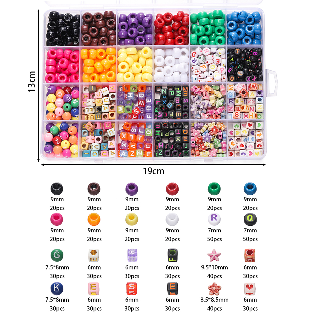 680pcs/Box Colorful Acrylic Po - Jewelry Making Box のレビューと価格