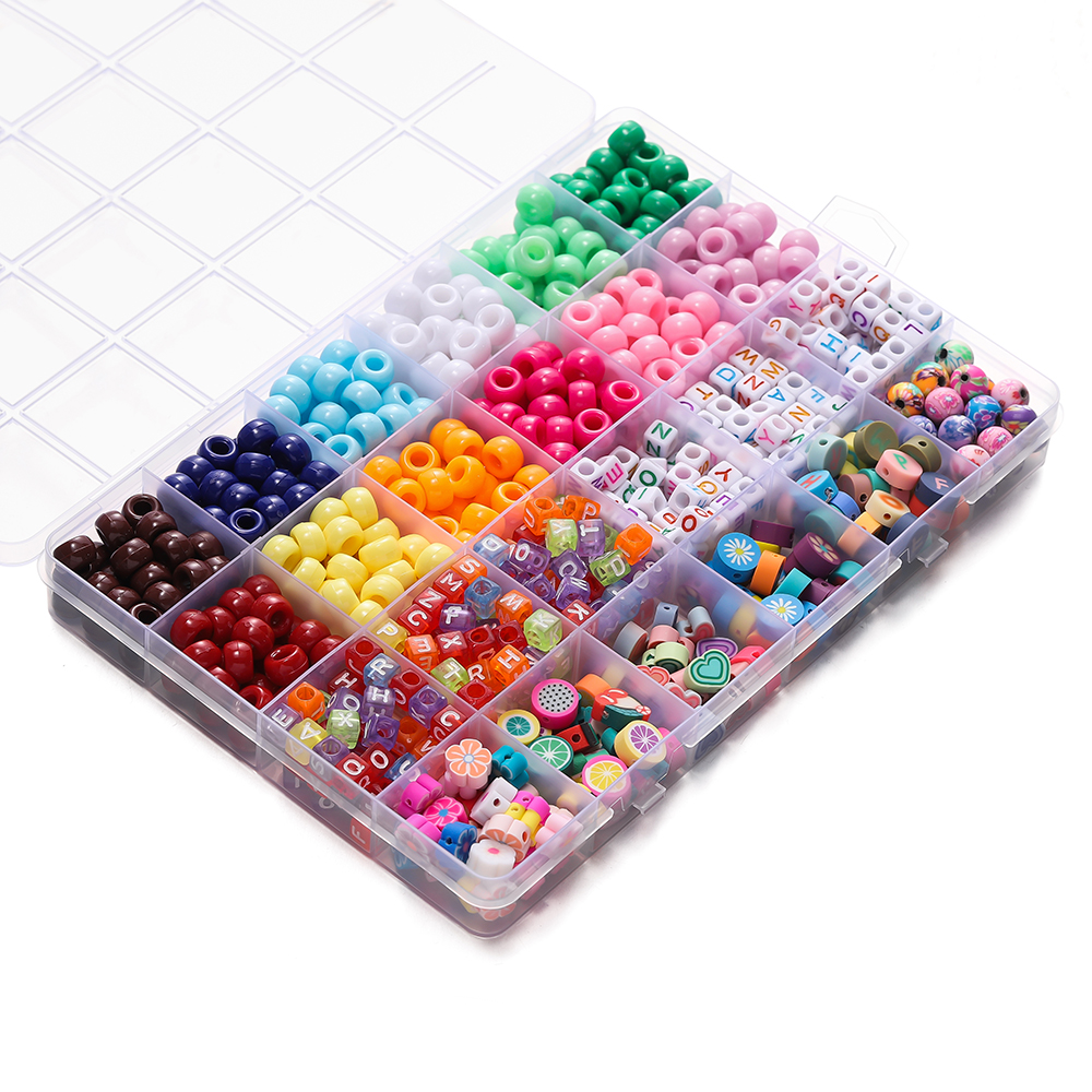 680pcs/Box Colorful Acrylic Po - Jewelry Making Box のレビューと価格