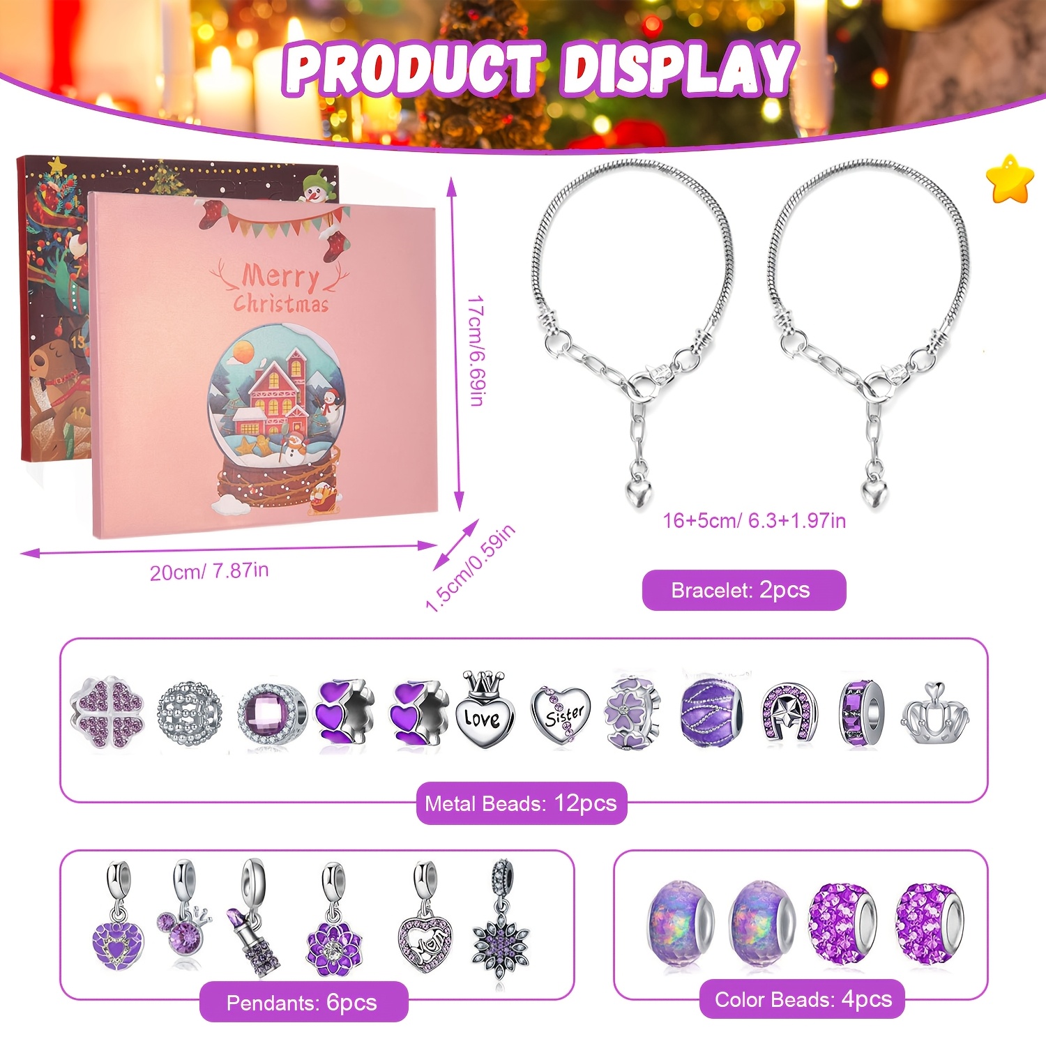 Christmas purple beads DIY jew - Jewelry Making Box のレビューと価格