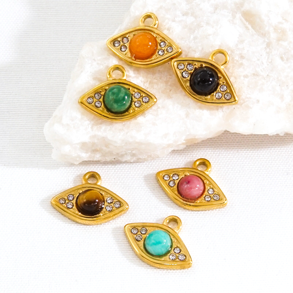 3Pcs Natural Stone Beads Eye S - Jewelry Making With Stones のレビューと価格