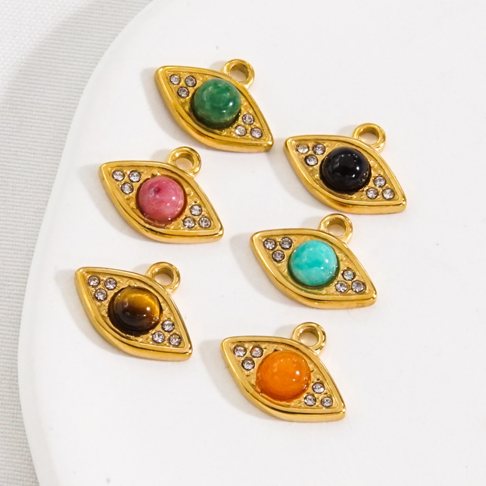 3Pcs Natural Stone Beads Eye S - Jewelry Making With Stones のレビューと価格