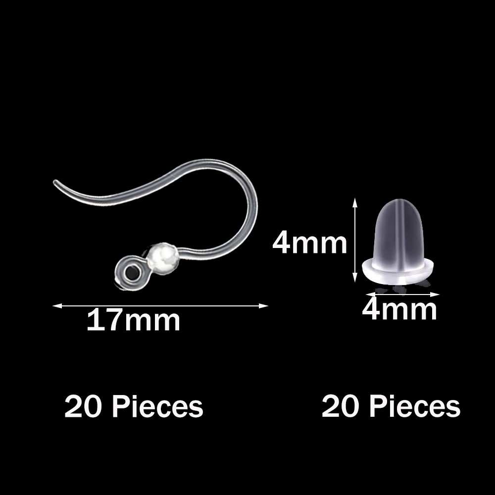 40pcs Clear Plastic Earring Ho - Jewelry Making Factory のレビューと価格