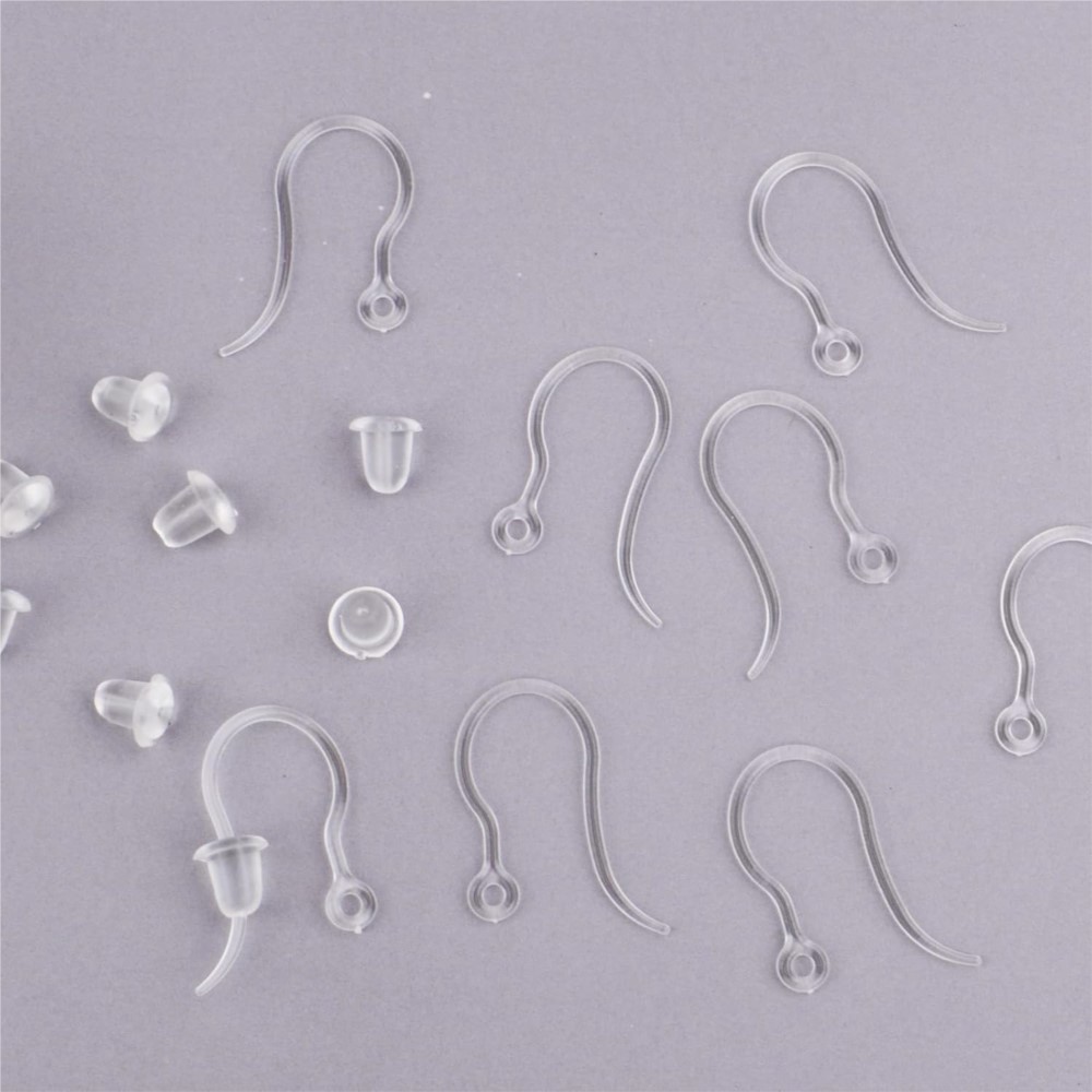 40pcs Clear Plastic Earring Ho - Jewelry Making Factory のレビューと価格