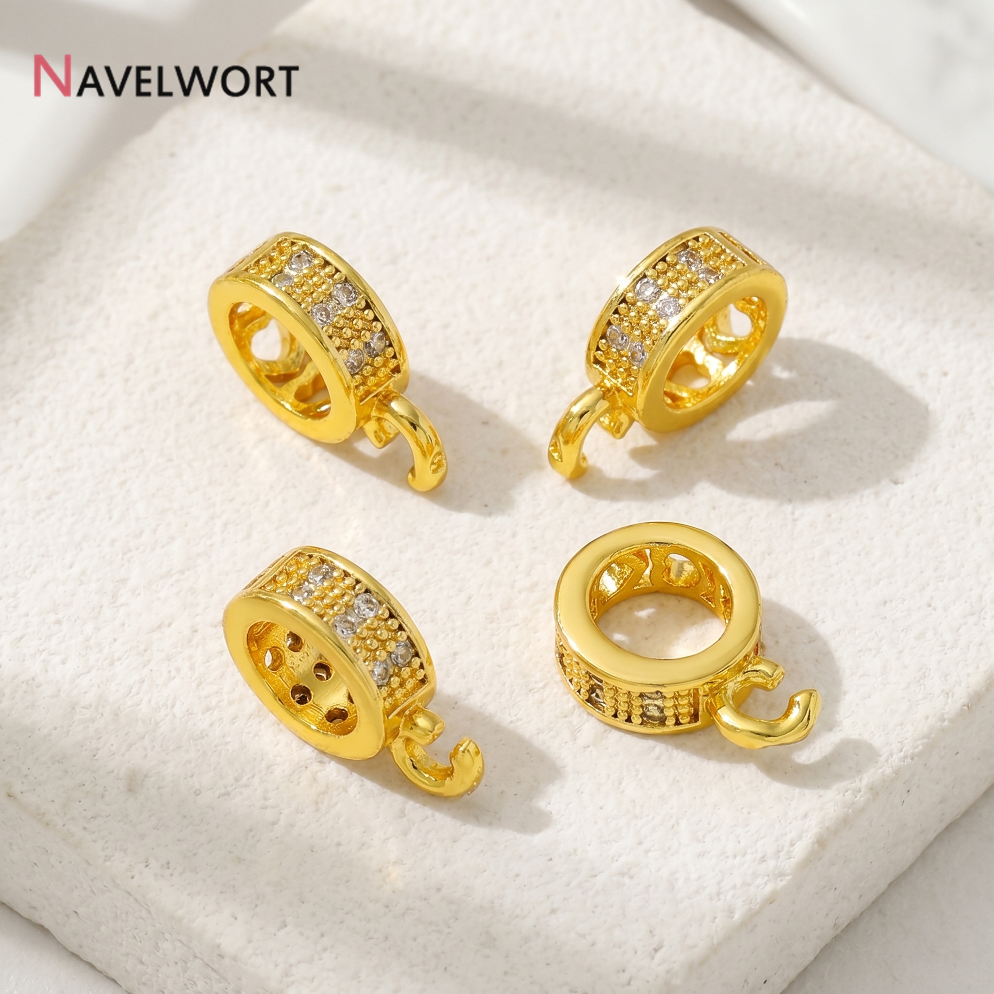 14K Gold Plated Inlaid Zircon  - Jewelry Making Metal Supplies のレビューと価格