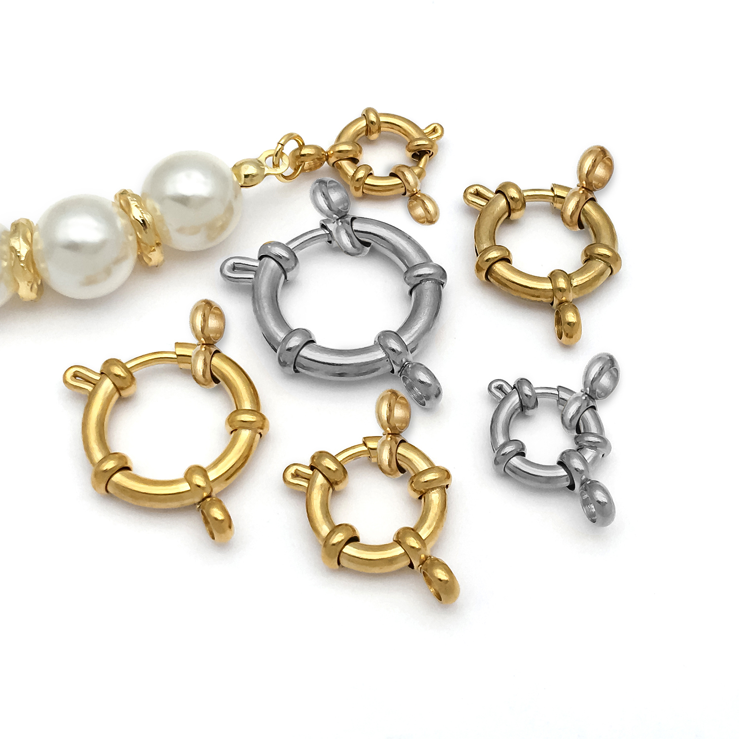 2pcs Stainless Steel Round Cla - Jewelry Making Metal Supplies のレビューと価格