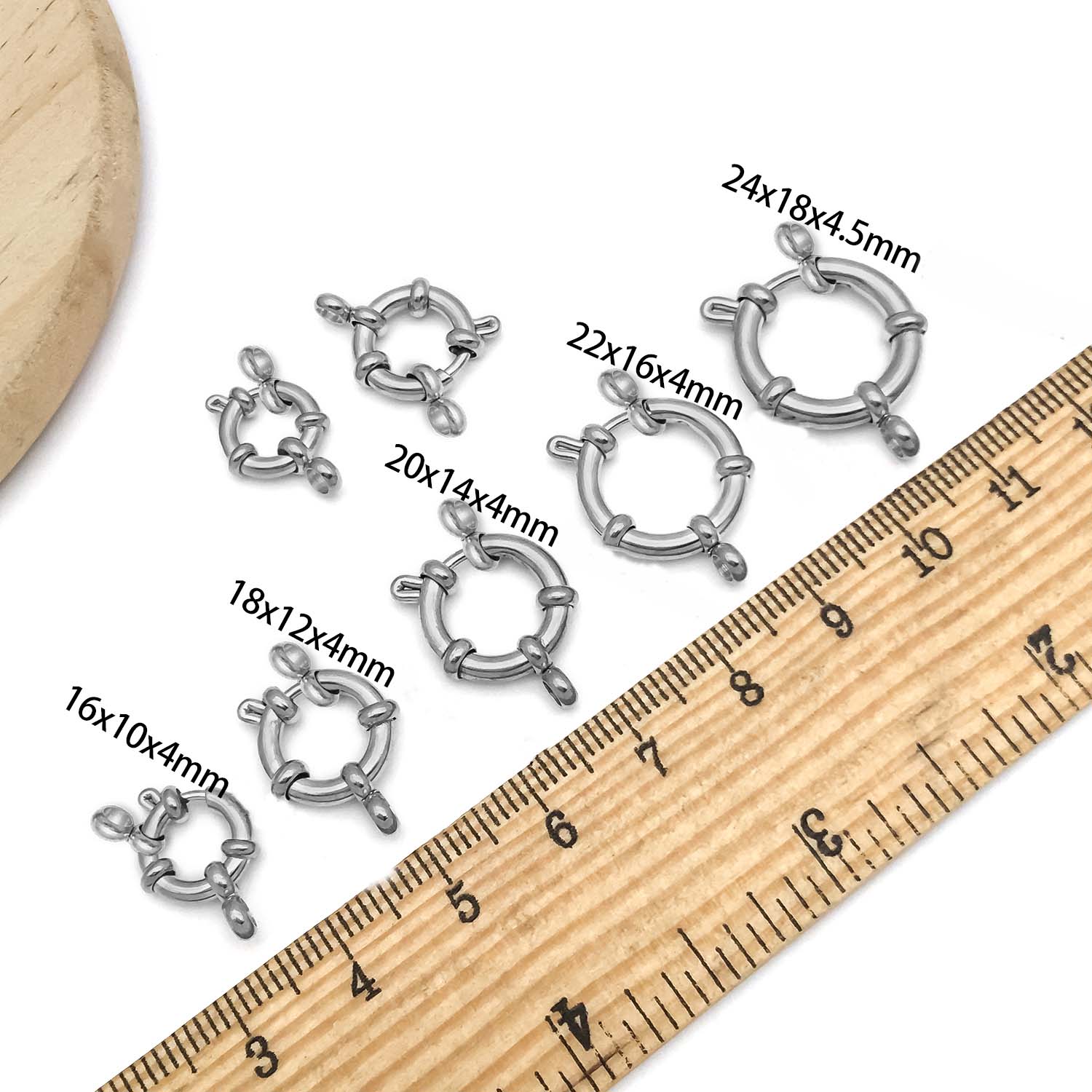 2pcs Stainless Steel Round Cla - Jewelry Making Metal Supplies のレビューと価格