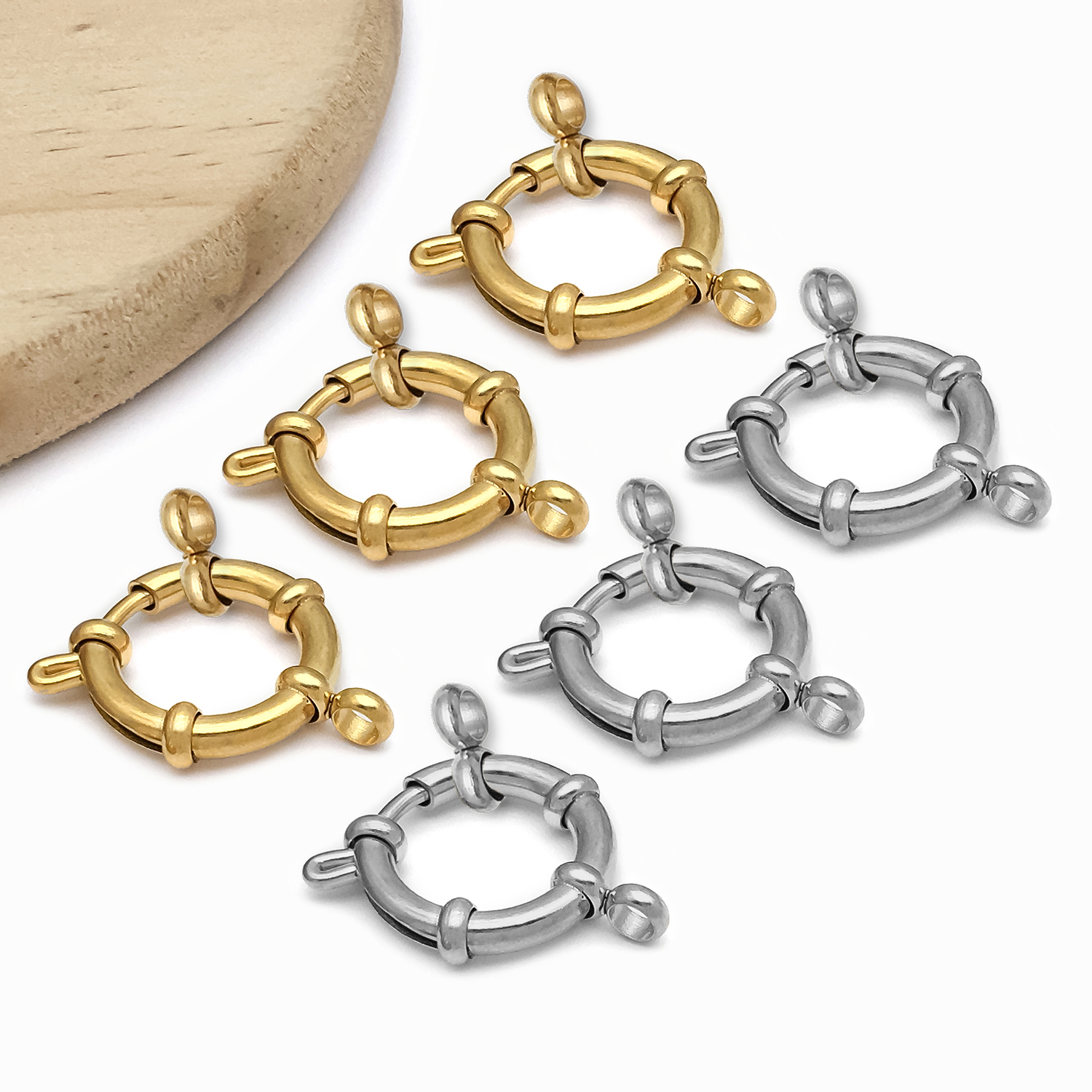 2pcs Stainless Steel Round Cla - Jewelry Making Metal Supplies のレビューと価格