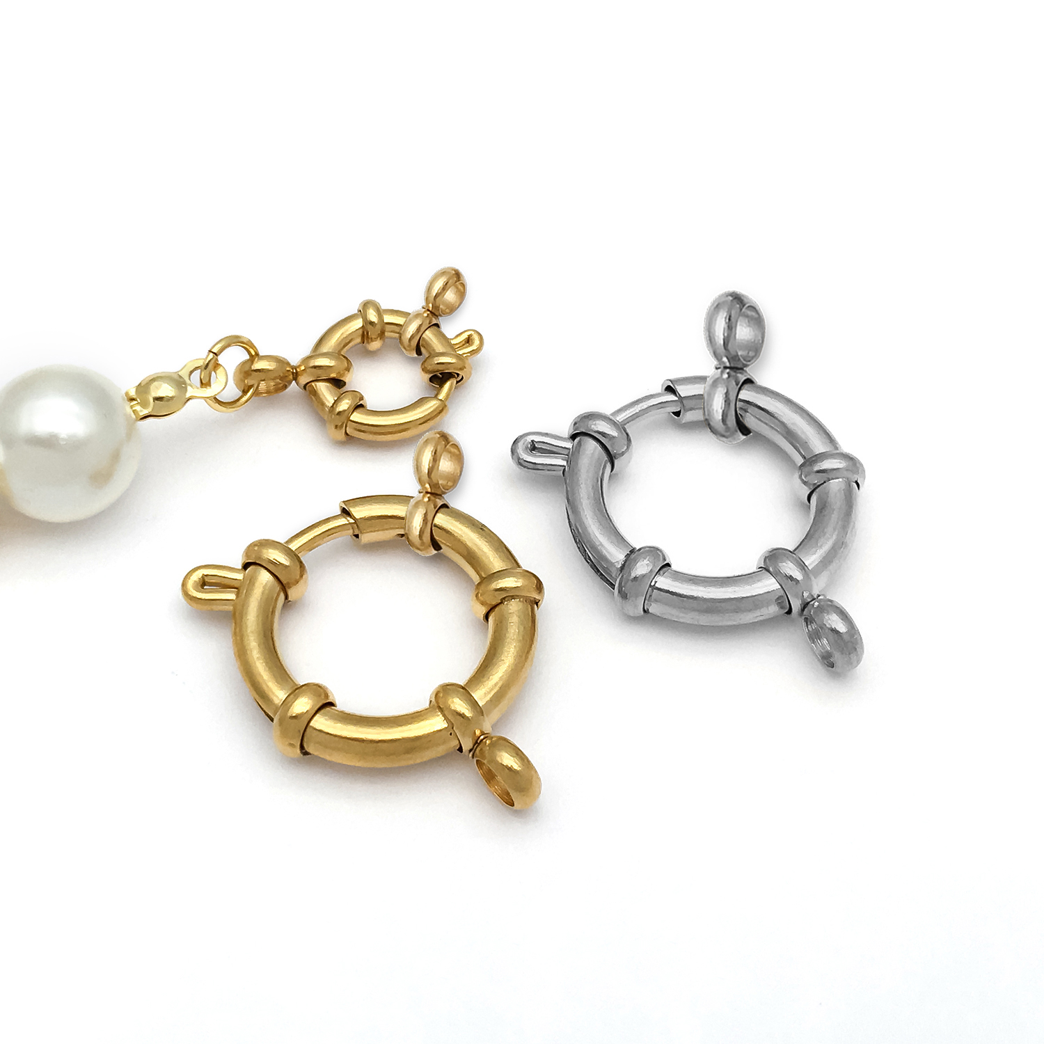 2pcs Stainless Steel Round Cla - Jewelry Making Metal Supplies のレビューと価格