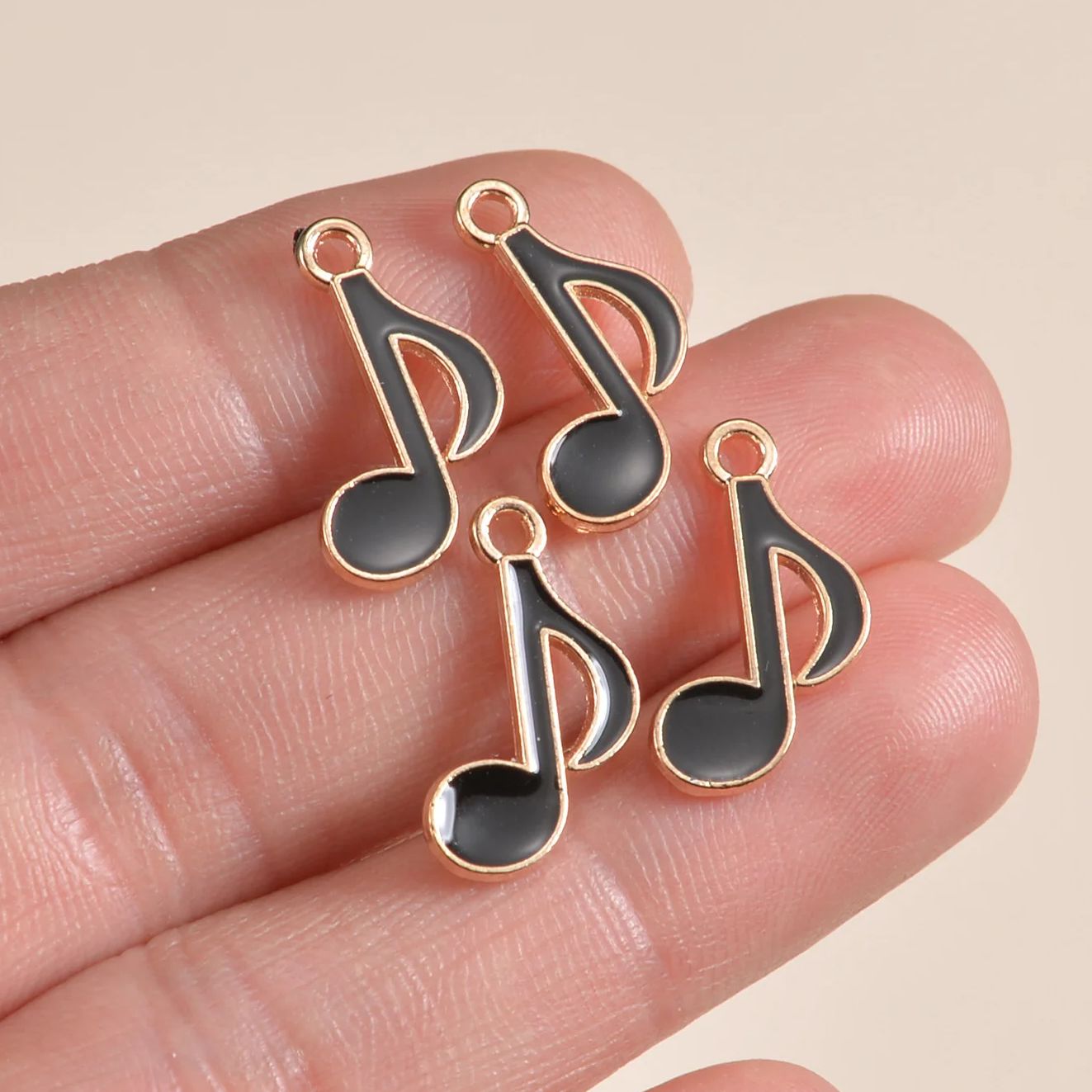 50pcs 12x20mm Cute Enamel Musi - Jewelry Making Notes のレビューと価格