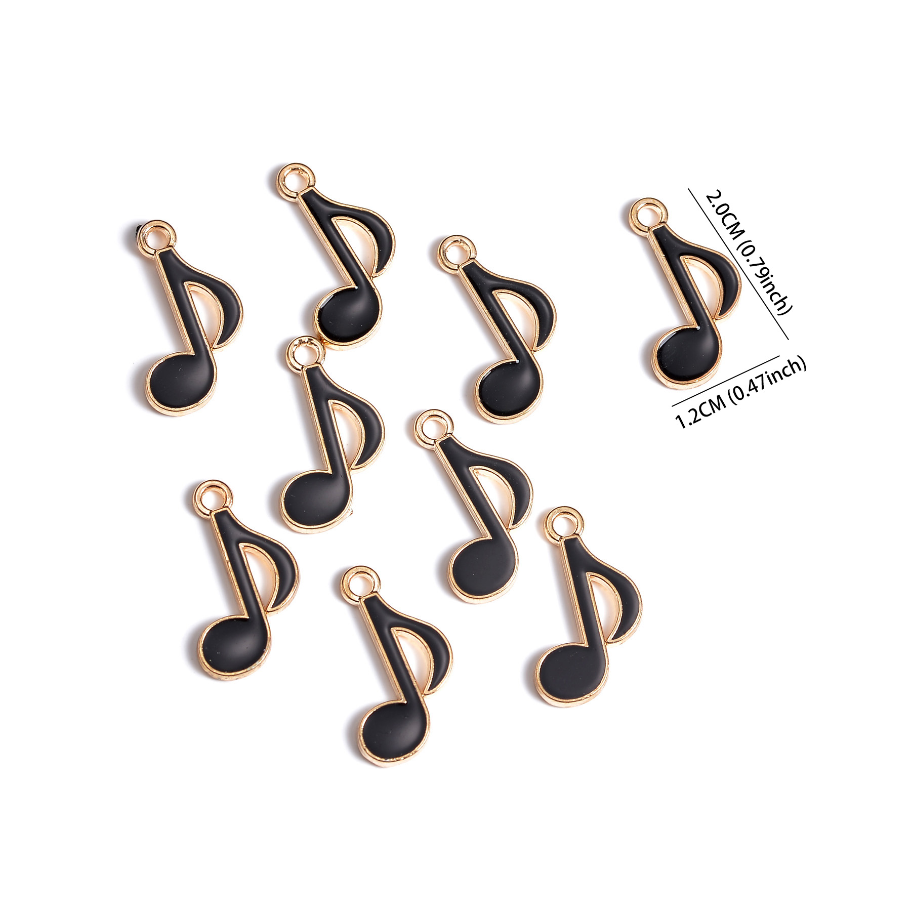 50pcs 12x20mm Cute Enamel Musi - Jewelry Making Notes のレビューと価格