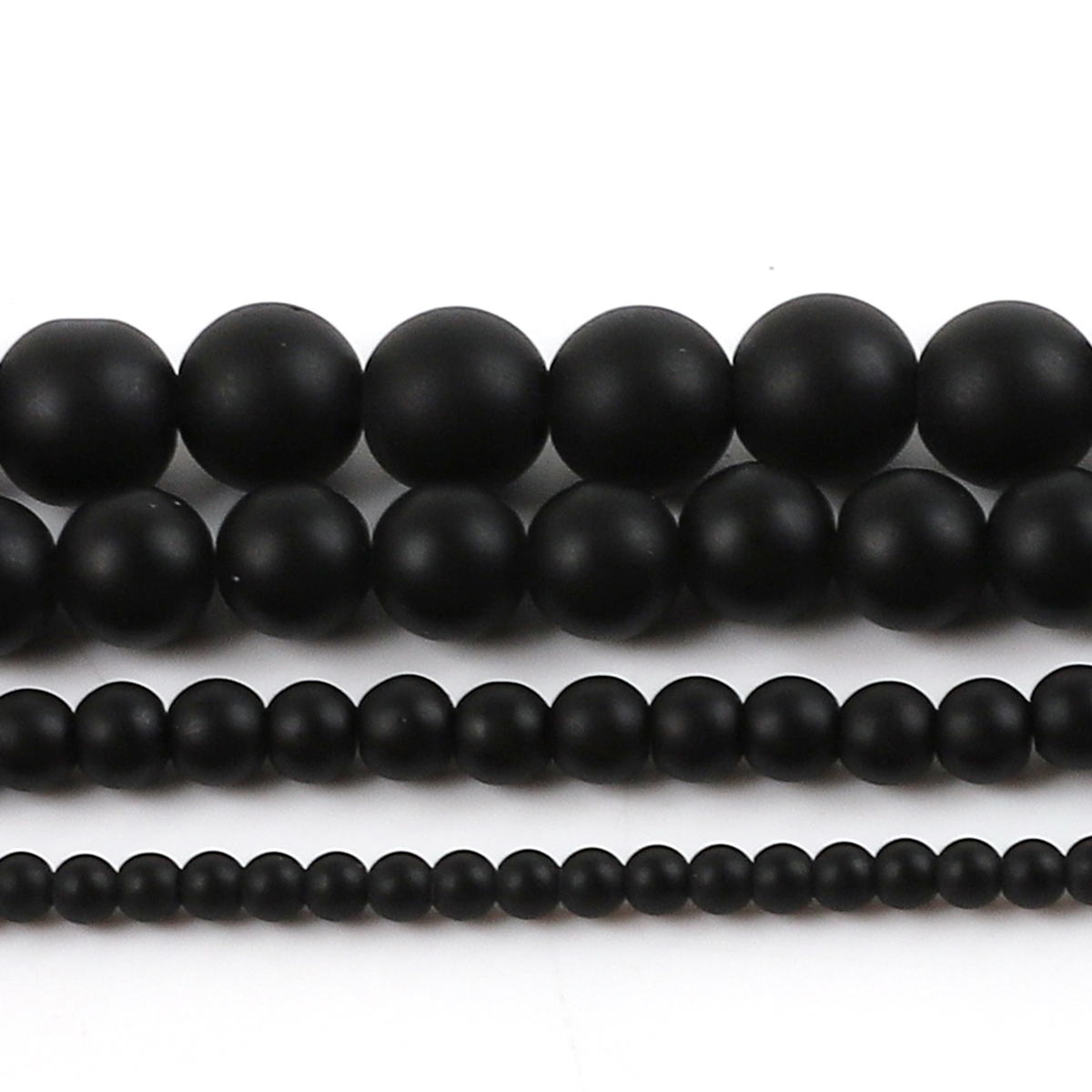 Black Frosted Matte Glass Bead - Jewelry Making With Stones のレビューと価格